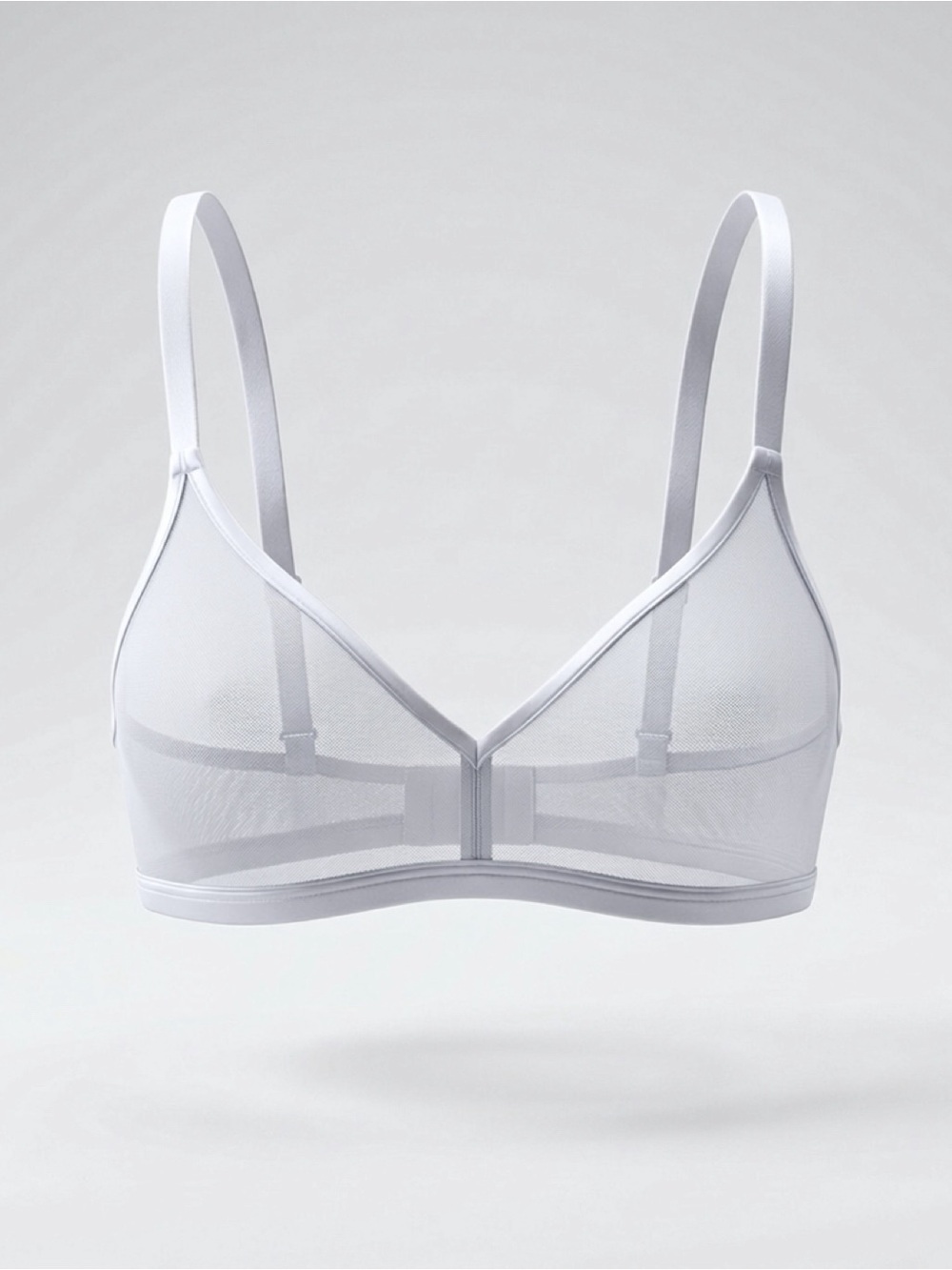 Negative Sieve Non-Wire White Mesh Bra